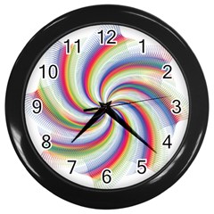 Prismatic Hole Rainbow Wall Clocks (black) by Mariart