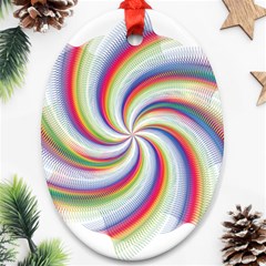 Prismatic Hole Rainbow Oval Ornament (two Sides)