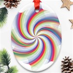 Prismatic Hole Rainbow Oval Ornament (Two Sides) Front