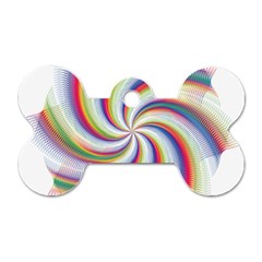 Prismatic Hole Rainbow Dog Tag Bone (two Sides) by Mariart