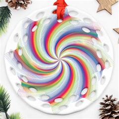 Prismatic Hole Rainbow Ornament (round Filigree)