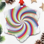 Prismatic Hole Rainbow Snowflake Ornament (Two Sides) Front