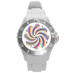 Prismatic Hole Rainbow Round Plastic Sport Watch (l) by Mariart