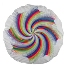 Prismatic Hole Rainbow Large 18  Premium Flano Round Cushions by Mariart