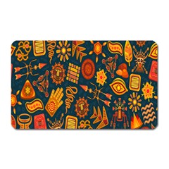 Tribal Ethnic Blue Gold Culture Magnet (rectangular)