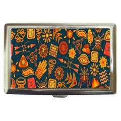 Tribal Ethnic Blue Gold Culture Cigarette Money Cases