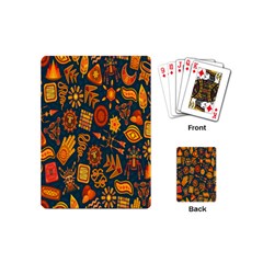 Tribal Ethnic Blue Gold Culture Playing Cards (mini) 