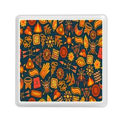 Tribal Ethnic Blue Gold Culture Memory Card Reader (square) 