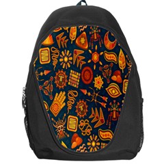 Tribal Ethnic Blue Gold Culture Backpack Bag