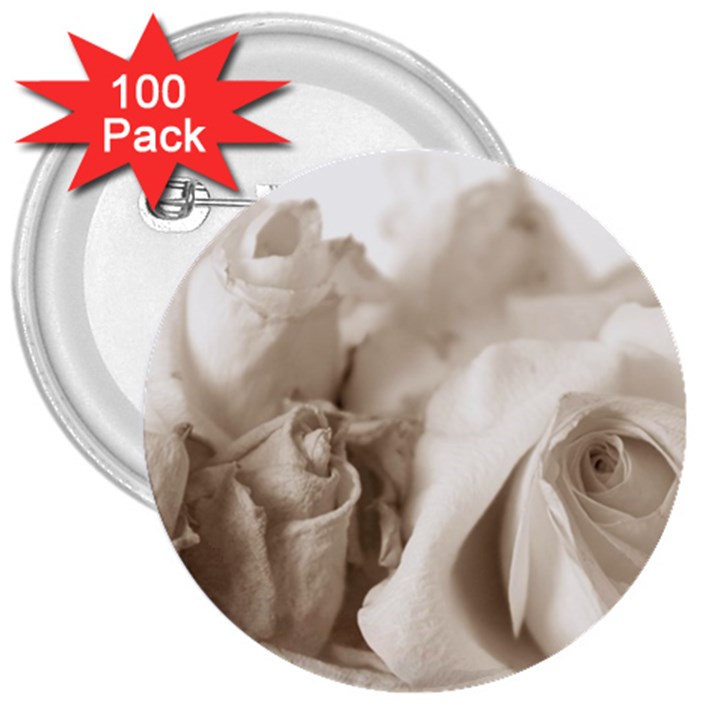 Vintage Rose Shabby Chic Background 3  Buttons (100 pack) 