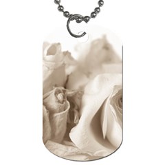 Vintage Rose Shabby Chic Background Dog Tag (one Side)