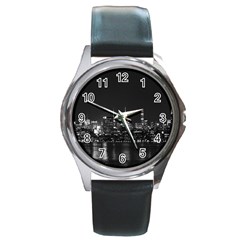 New York Skyline Round Metal Watch