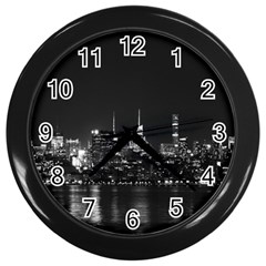 New York Skyline Wall Clocks (black) by Celenk