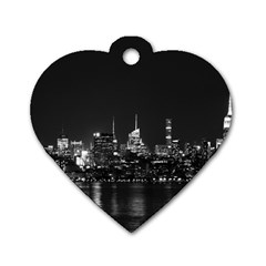 New York Skyline Dog Tag Heart (two Sides) by Celenk