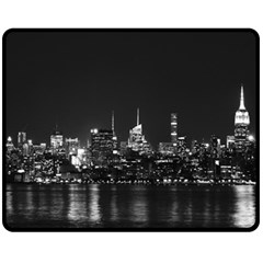 New York Skyline Fleece Blanket (medium)  by Celenk