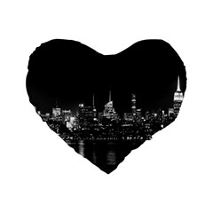 New York Skyline Standard 16  Premium Heart Shape Cushions by Celenk