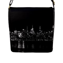 New York Skyline Flap Messenger Bag (l)  by Celenk