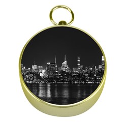 New York Skyline Gold Compasses by Celenk