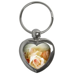 Roses Vintage Playful Romantic Key Chains (heart)  by Celenk