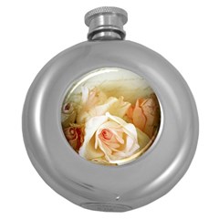 Roses Vintage Playful Romantic Round Hip Flask (5 Oz) by Celenk