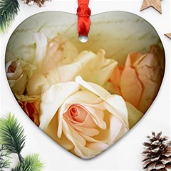 Roses Vintage Playful Romantic Heart Ornament (two Sides) by Celenk