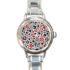 Square Objects Future Modern Round Italian Charm Watch by Celenk