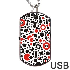 Square Objects Future Modern Dog Tag Usb Flash (one Side) by Celenk