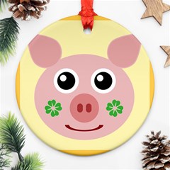 Luck Lucky Pig Pig Lucky Charm Ornament (round) by Celenk