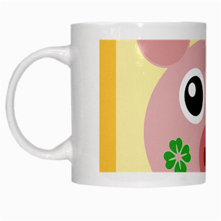 Luck Lucky Pig Pig Lucky Charm White Mugs