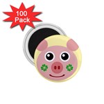 Luck Lucky Pig Pig Lucky Charm 1.75  Magnets (100 pack)  Front