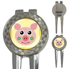 Luck Lucky Pig Pig Lucky Charm 3-in-1 Golf Divots by Celenk