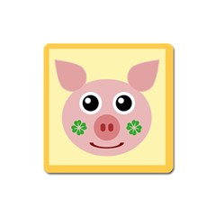 Luck Lucky Pig Pig Lucky Charm Square Magnet by Celenk