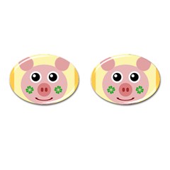 Luck Lucky Pig Pig Lucky Charm Cufflinks (oval) by Celenk