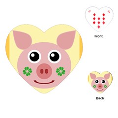 Luck Lucky Pig Pig Lucky Charm Playing Cards (heart)  by Celenk