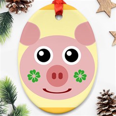 Luck Lucky Pig Pig Lucky Charm Oval Ornament (two Sides) by Celenk