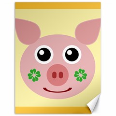 Luck Lucky Pig Pig Lucky Charm Canvas 18  X 24   by Celenk