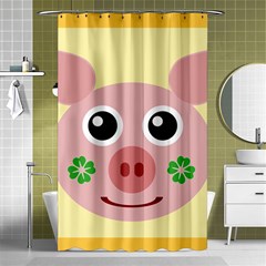 Luck Lucky Pig Pig Lucky Charm Shower Curtain 48  X 72  (small)  by Celenk