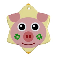 Luck Lucky Pig Pig Lucky Charm Ornament (snowflake) by Celenk