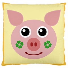 Luck Lucky Pig Pig Lucky Charm Large Cushion Case (one Side) by Celenk