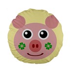 Luck Lucky Pig Pig Lucky Charm Standard 15  Premium Round Cushions Front