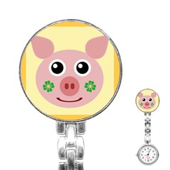 Luck Lucky Pig Pig Lucky Charm Stainless Steel Nurses Watch by Celenk