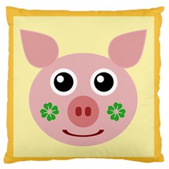 Luck Lucky Pig Pig Lucky Charm Large Flano Cushion Case (one Side) by Celenk