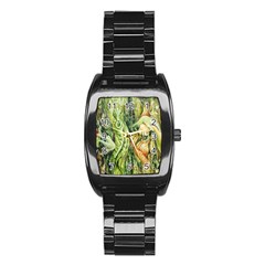 Chung Chao Yi Automatic Drawing Stainless Steel Barrel Watch by Celenk