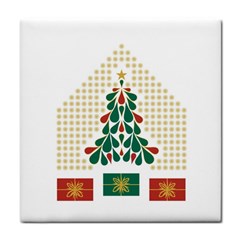 Christmas Tree Present House Star Tile Coasters