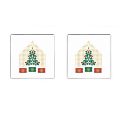 Christmas Tree Present House Star Cufflinks (square) by Celenk