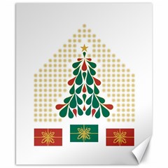 Christmas Tree Present House Star Canvas 8  X 10  by Celenk