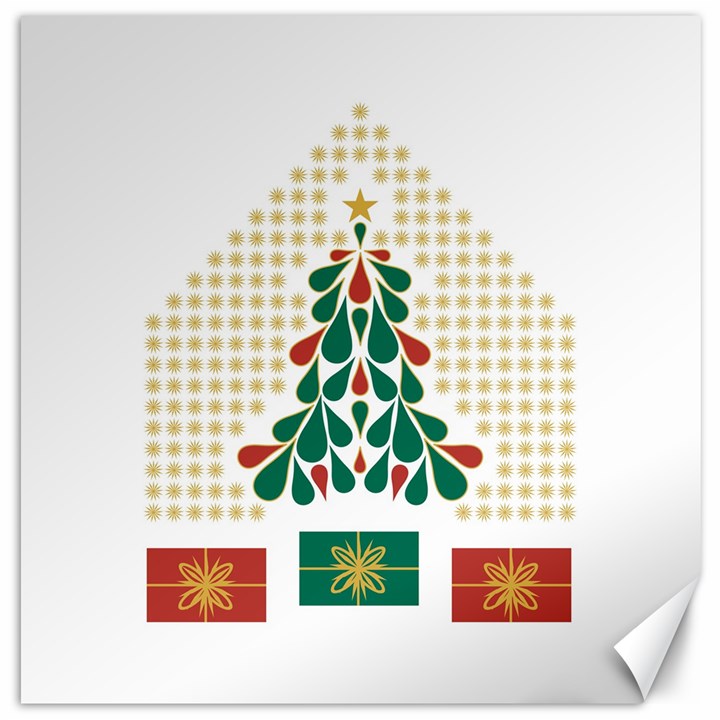 Christmas Tree Present House Star Canvas 12  x 12  