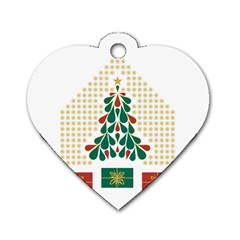 Christmas Tree Present House Star Dog Tag Heart (one Side) by Celenk