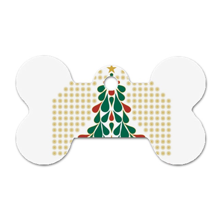 Christmas Tree Present House Star Dog Tag Bone (Two Sides)