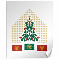 Christmas Tree Present House Star Canvas 11  X 14   by Celenk